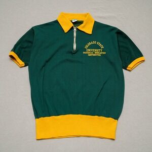 Vintage 60's 70s 1/4 Zip Short Sleeve Warmup Jersey Champion Talon Zipper CSU PE